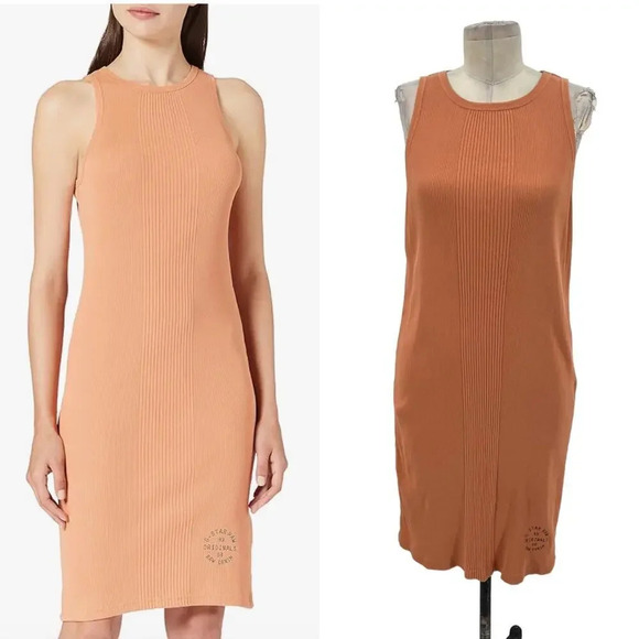 G-STAR RAW Engineered Rib Tank Top Dress Pink Orange Size XL - Picture 1 of 12